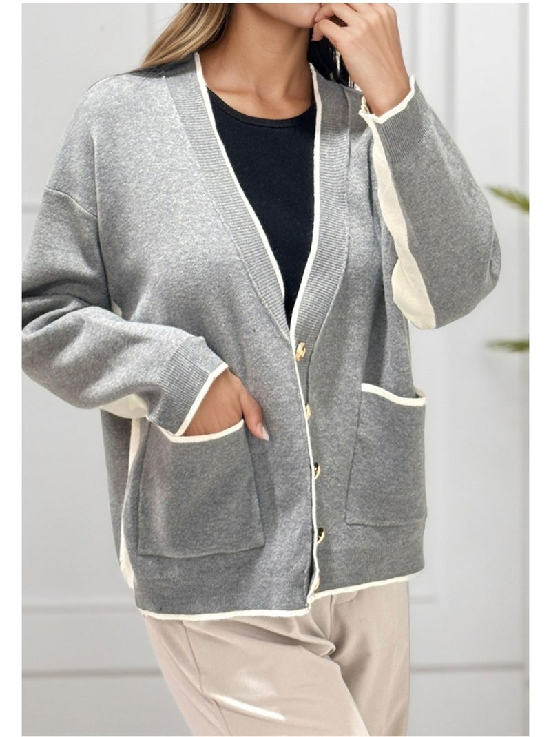 Chaleco Cardigan Kebello Gris - Kiabi
