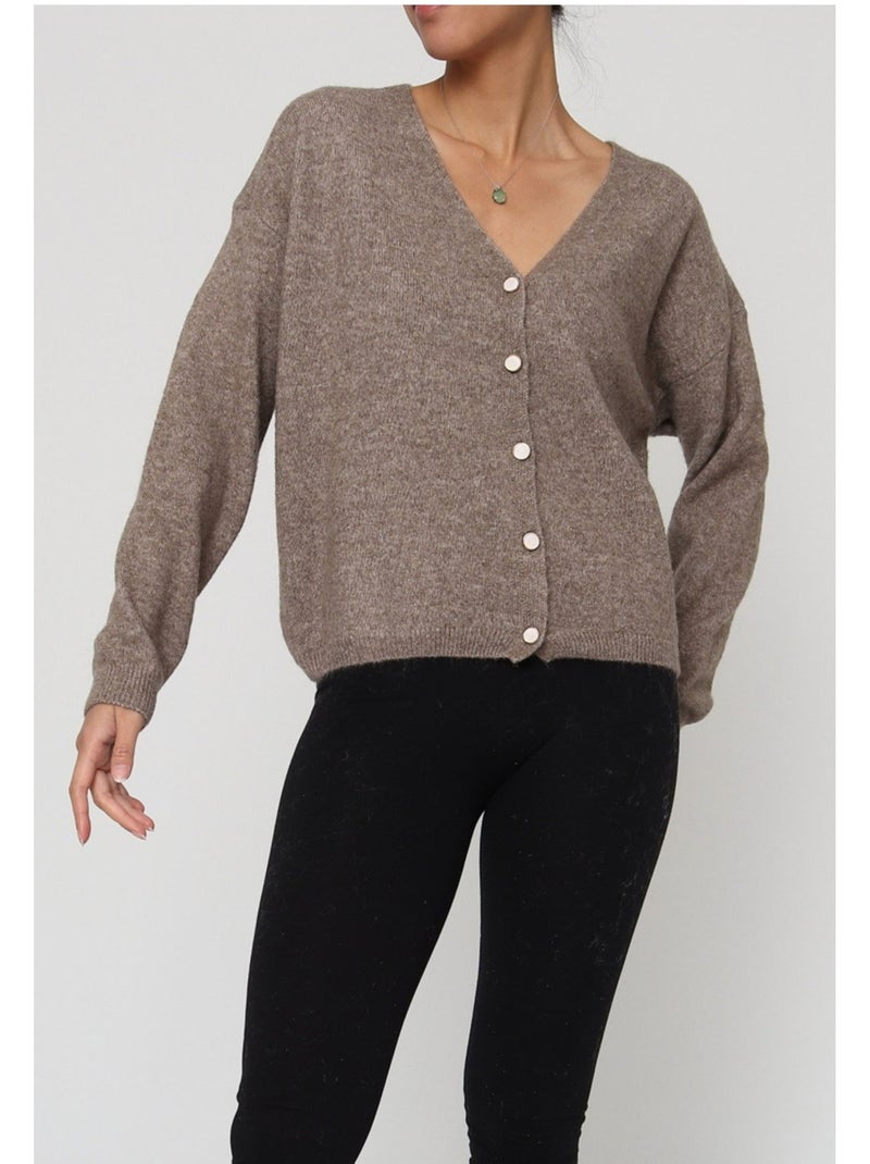 Chaleco Cardigan Kebello Marrón - Kiabi