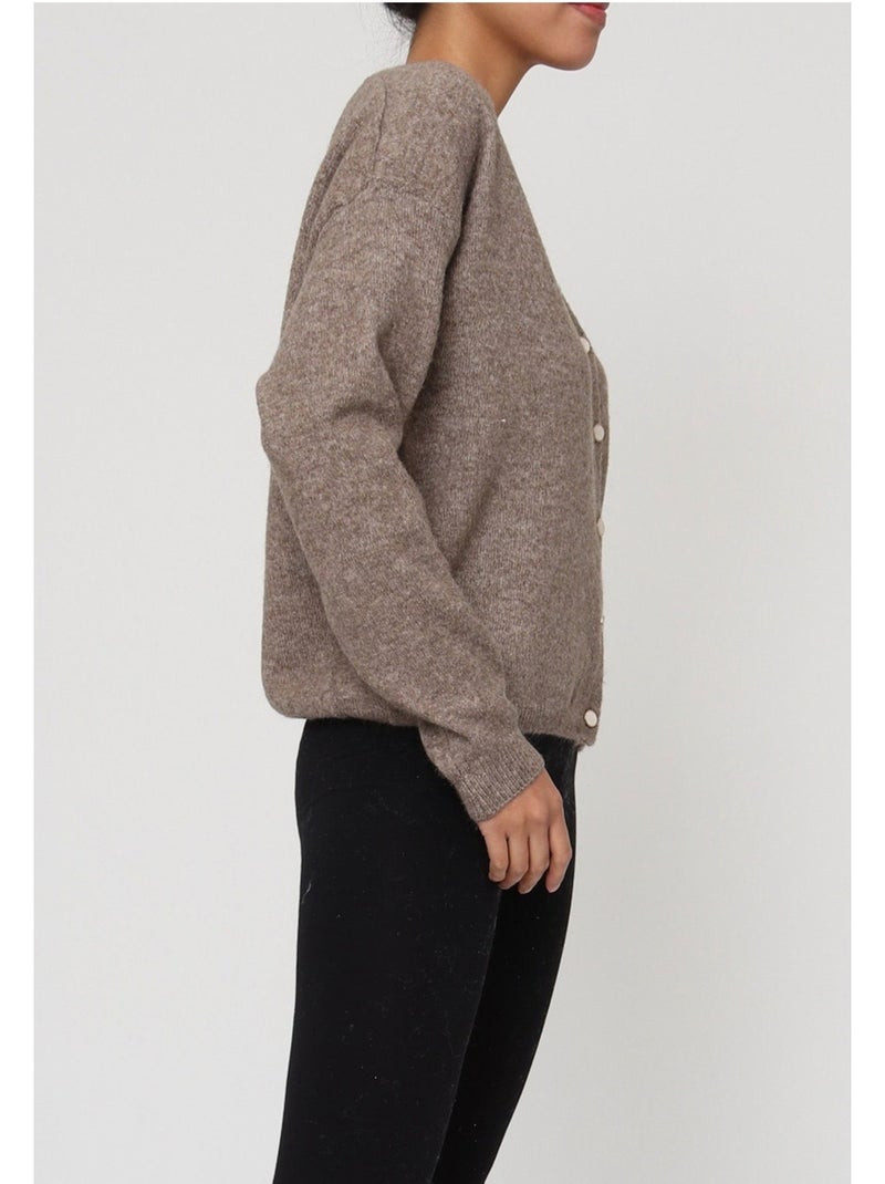Chaleco Cardigan Kebello Marrón - Kiabi