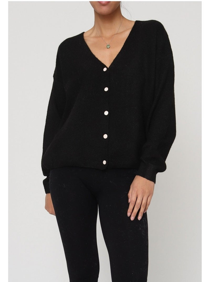 Chaleco Cardigan Kebello Negro Negro - Kiabi