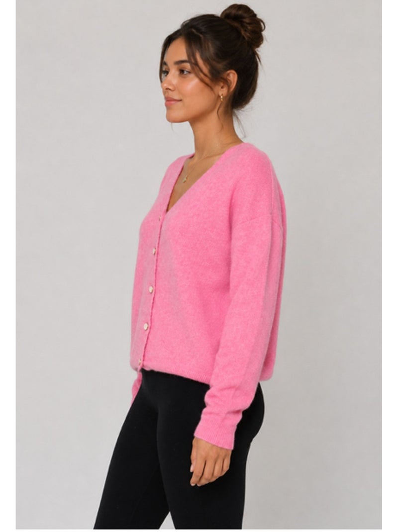 Chaleco Cardigan Kebello Rosa - Kiabi