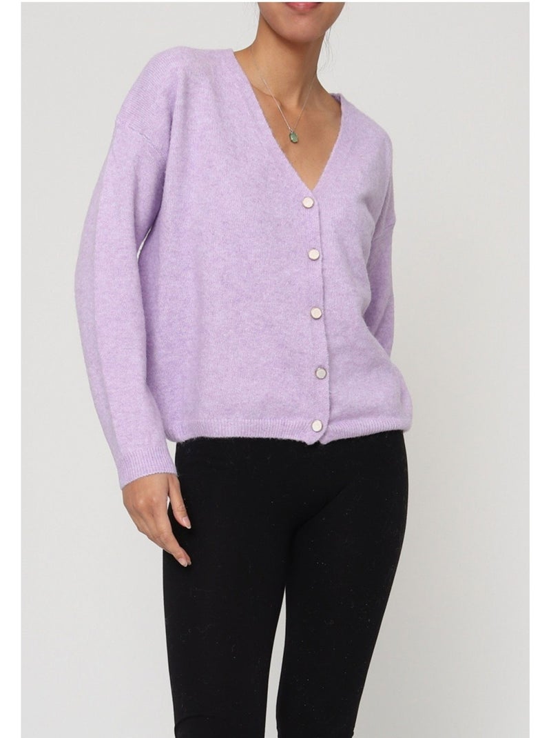 Chaleco Cardigan Kebello Violeta - Kiabi