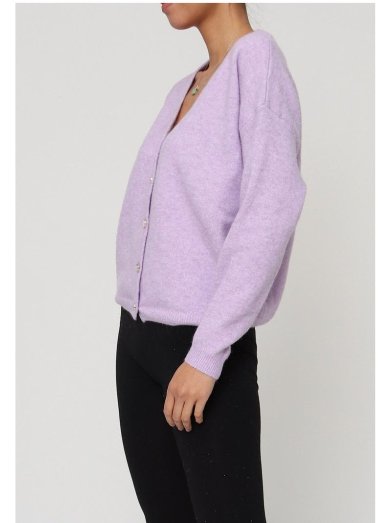 Chaleco Cardigan Kebello Violeta - Kiabi