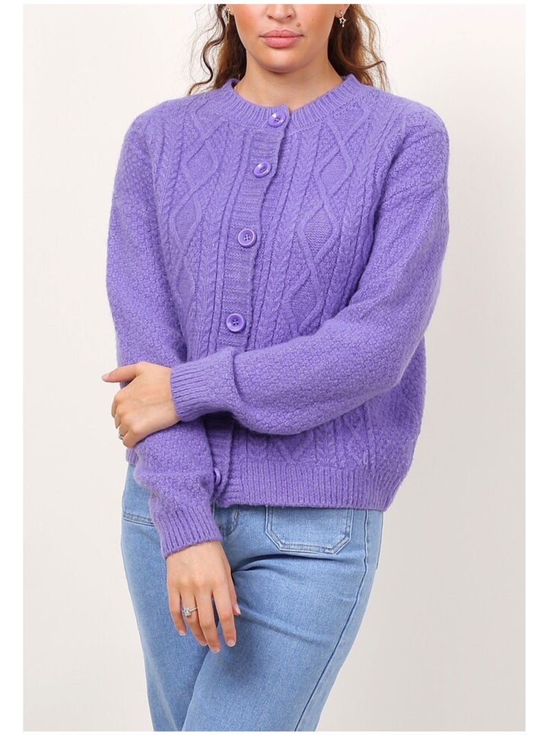 Chaleco Cardigan Kebello Violeta - Kiabi