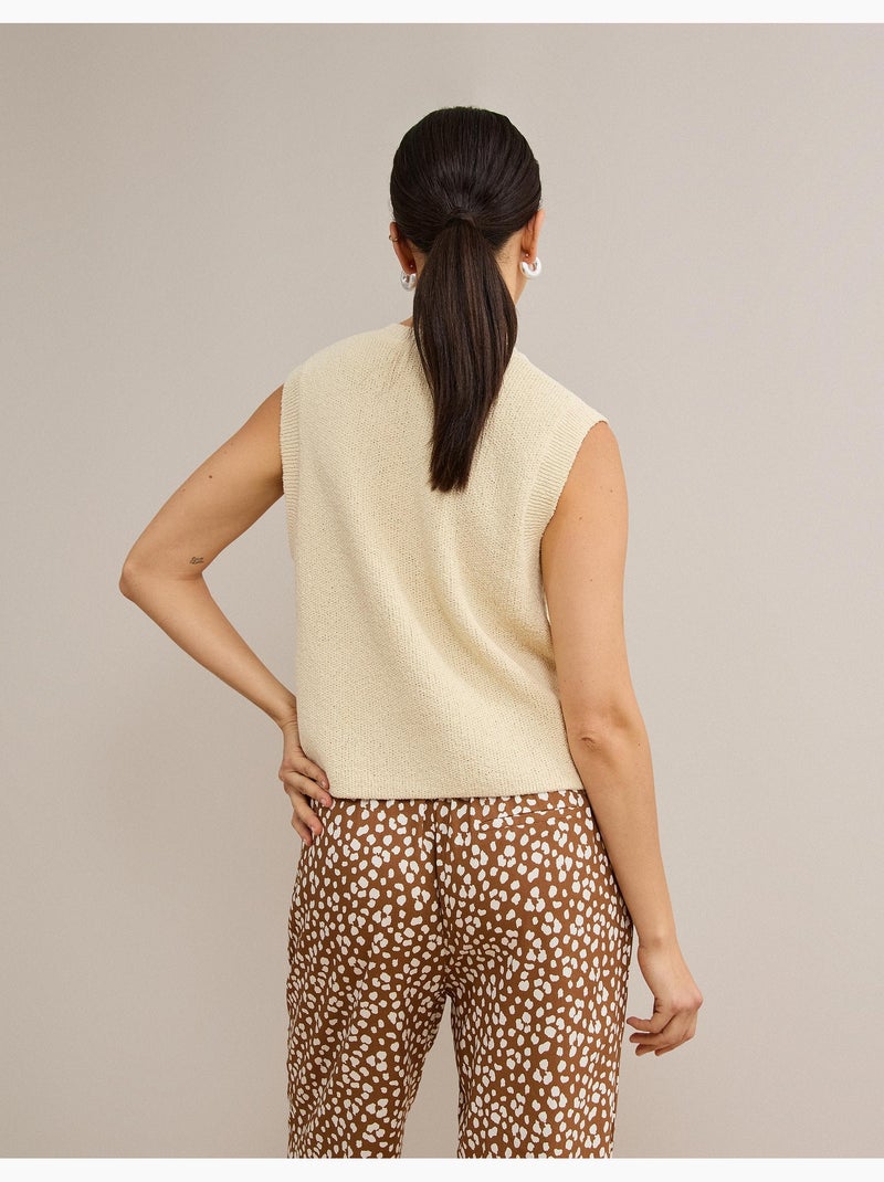 Chaleco clásico tejido, mo fashion Beige - Kiabi