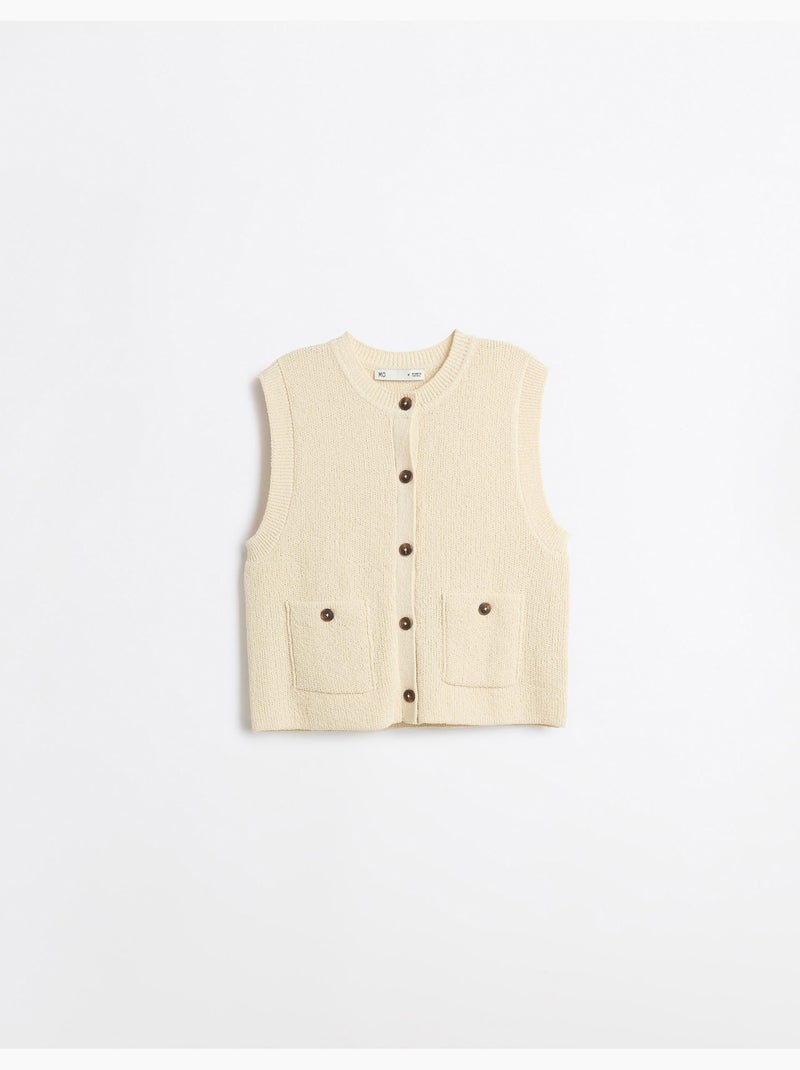 Chaleco clásico tejido, mo fashion Beige - Kiabi