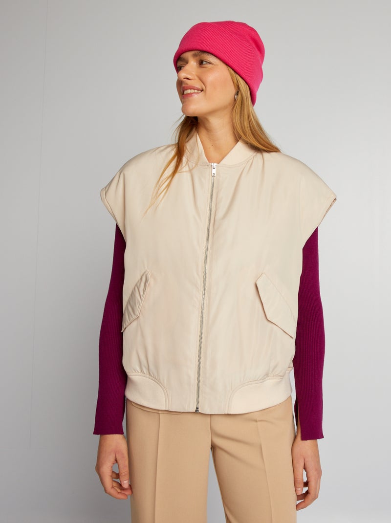 Chaleco con bolsillos BEIGE - Kiabi
