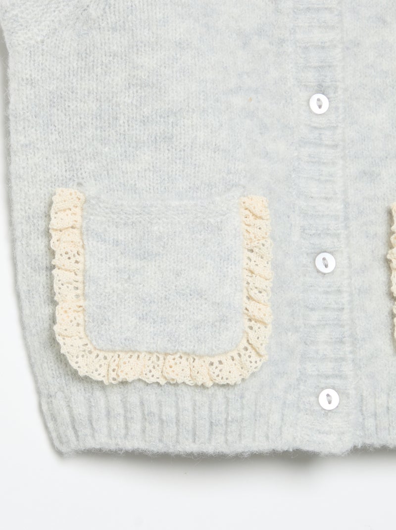 Chaleco con bolsillos bordados Gris - Kiabi