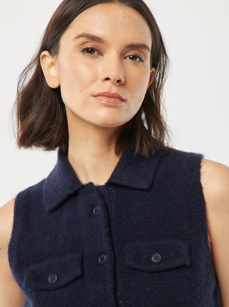 Chaleco con bolsillos en el pecho azul - Kiabi