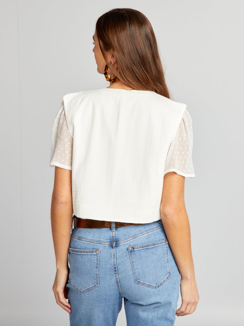 Chaleco con bordados BLANCO - Kiabi