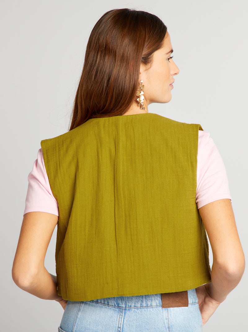 Chaleco con bordados VERDE - Kiabi