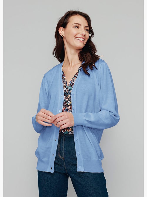 Chaleco con botones de lana merino - Afibel - Kiabi