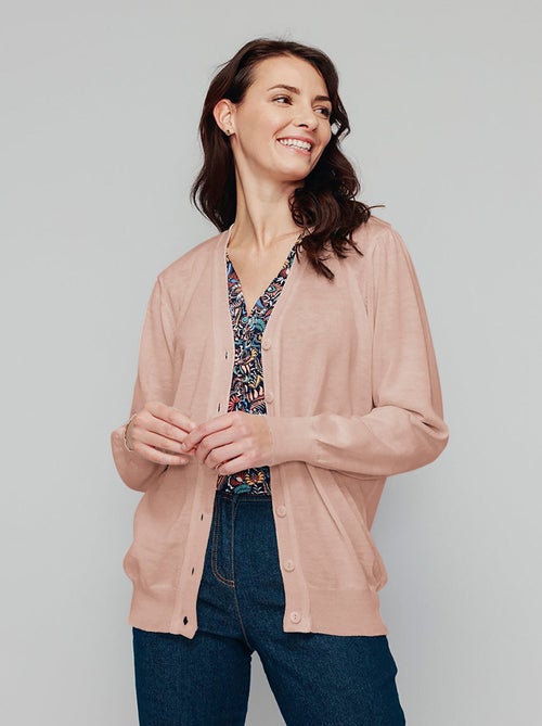 Chaleco con botones de lana merino - Afibel - Kiabi