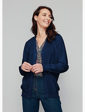 Chaleco con botones de lana merino - Afibel