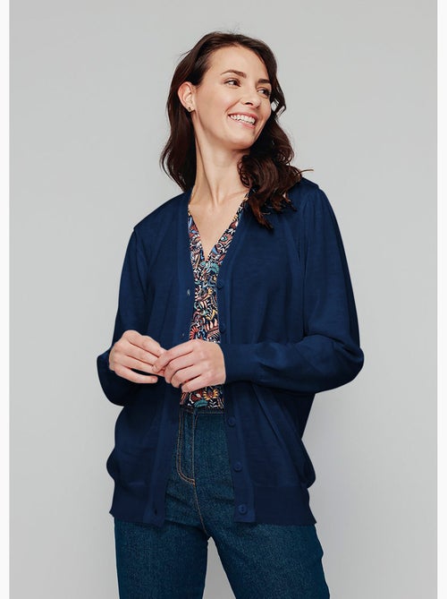 Chaleco con botones de lana merino - Kiabi