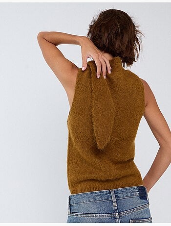 Chaleco con collar, mo fashion