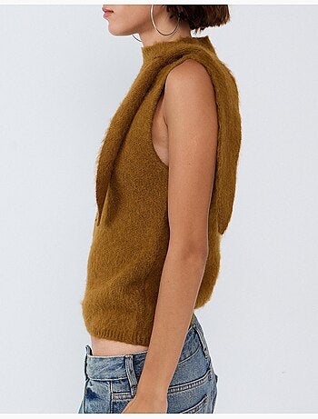 Chaleco con collar, mo fashion