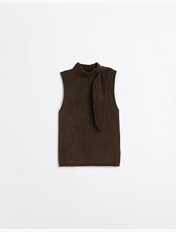 Chaleco con collar, mo fashion