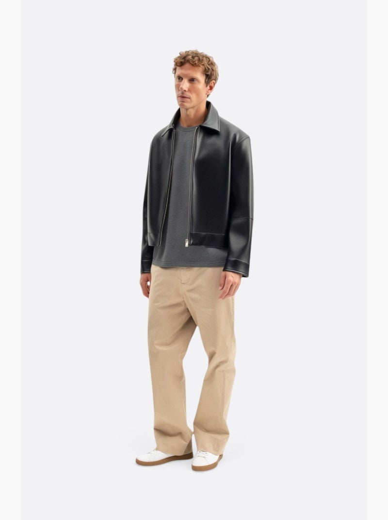 Chaleco con cuello de camisa y cremallera giesto Negro - Kiabi