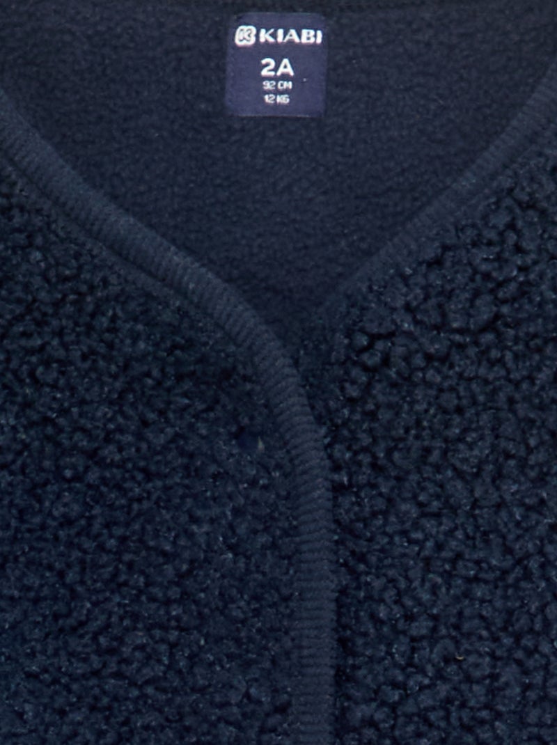 Chaleco con efecto borreguito Azul - Kiabi