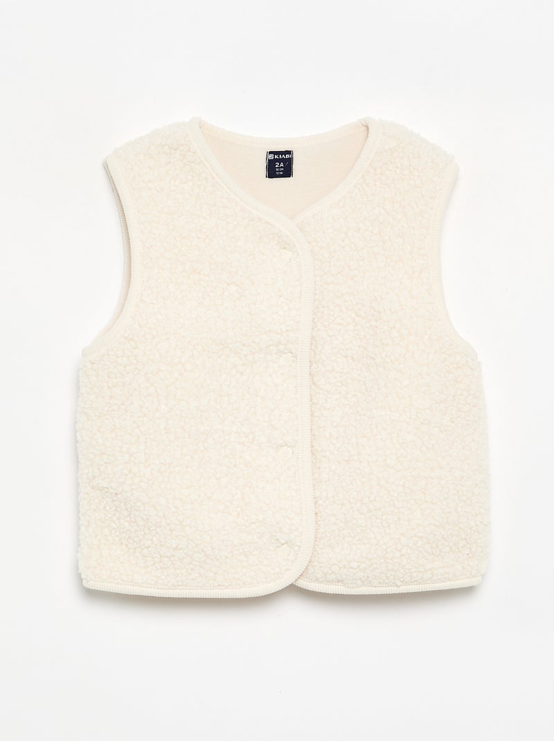 Chaleco con efecto borreguito Blanco - Kiabi