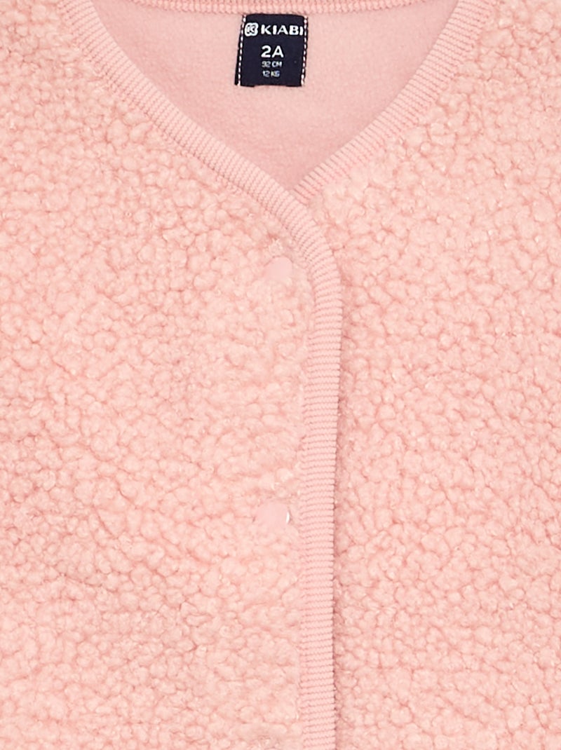 Chaleco con efecto borreguito Rosa - Kiabi