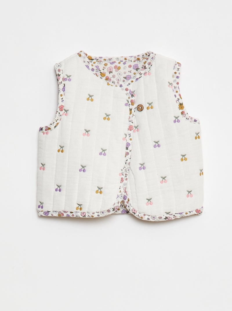 Chaleco con motivo floral Blanco - Kiabi