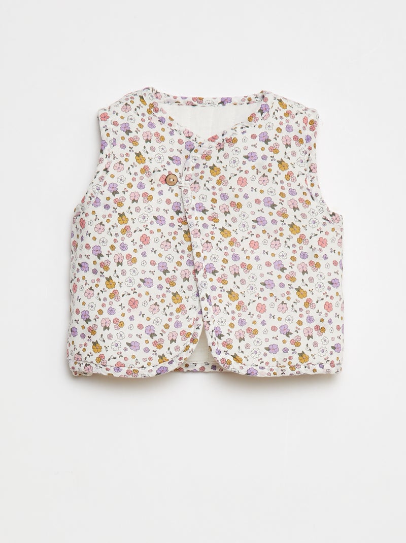 Chaleco con motivo floral Blanco - Kiabi