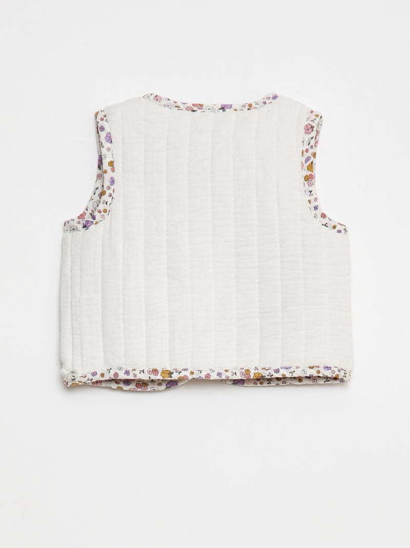Chaleco con motivo floral Blanco - Kiabi