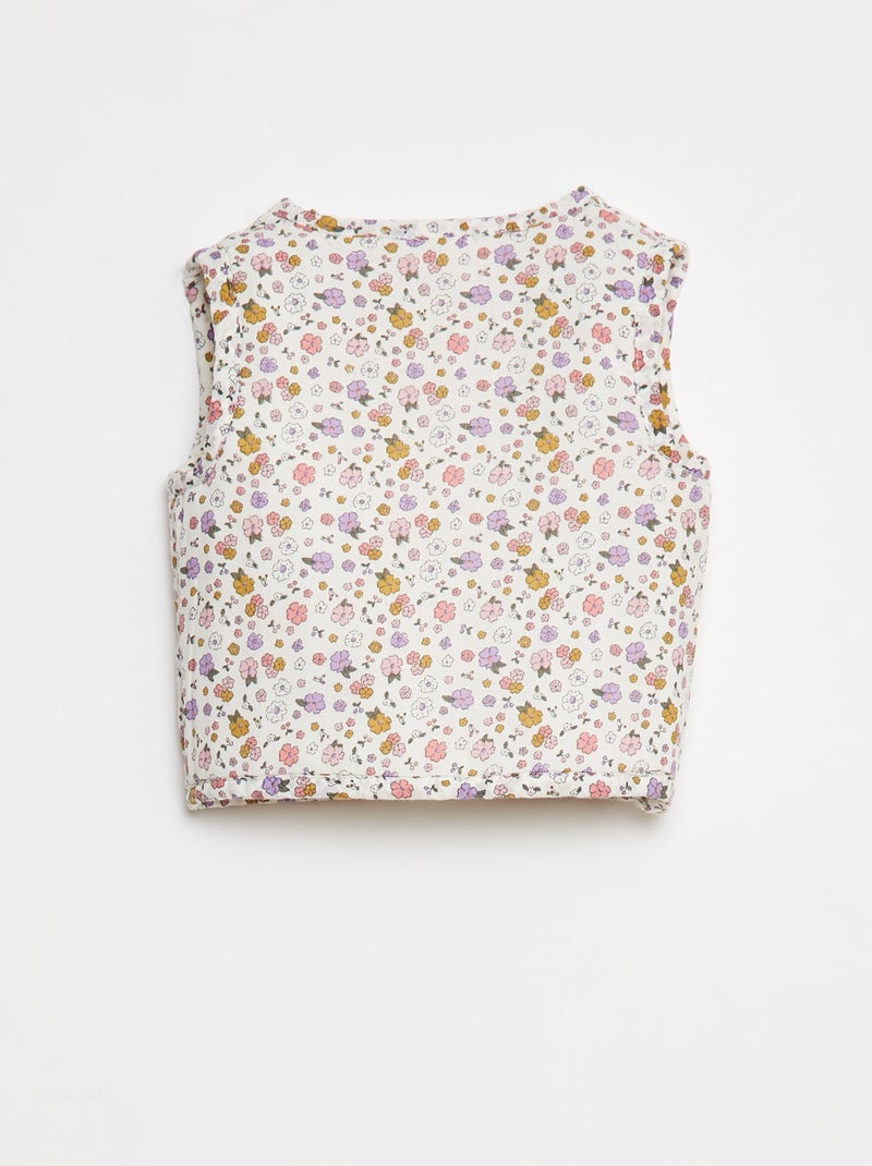 Chaleco con motivo floral Blanco - Kiabi