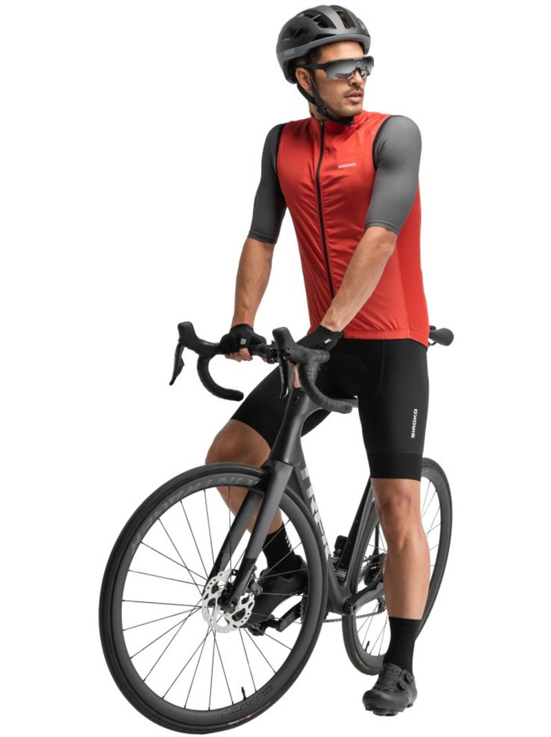 Chaleco cortavientos ciclismo hombre ciclismo hombre v1 cordal Rojo - Kiabi