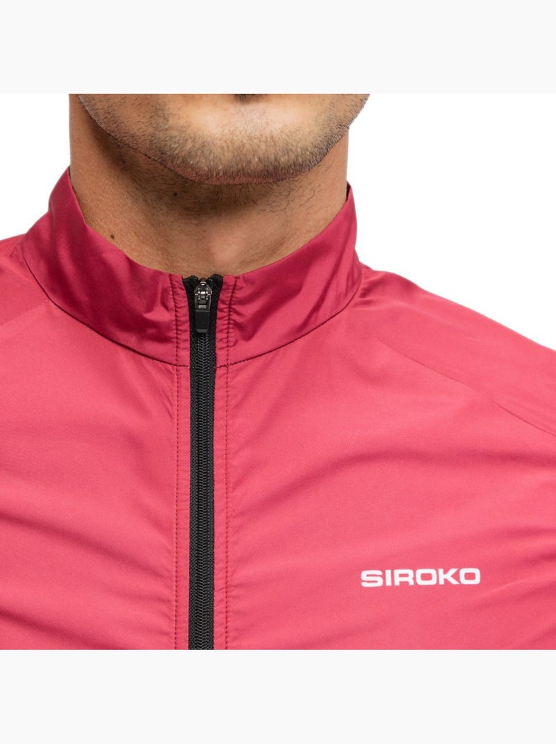 Chaleco cortavientos ciclismo hombre ciclismo hombre v1 hautacam Rojo - Kiabi
