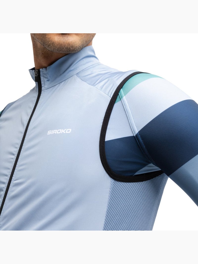 Chaleco cortavientos ciclismo hombre ciclismo hombre v1 klausen Azul - Kiabi