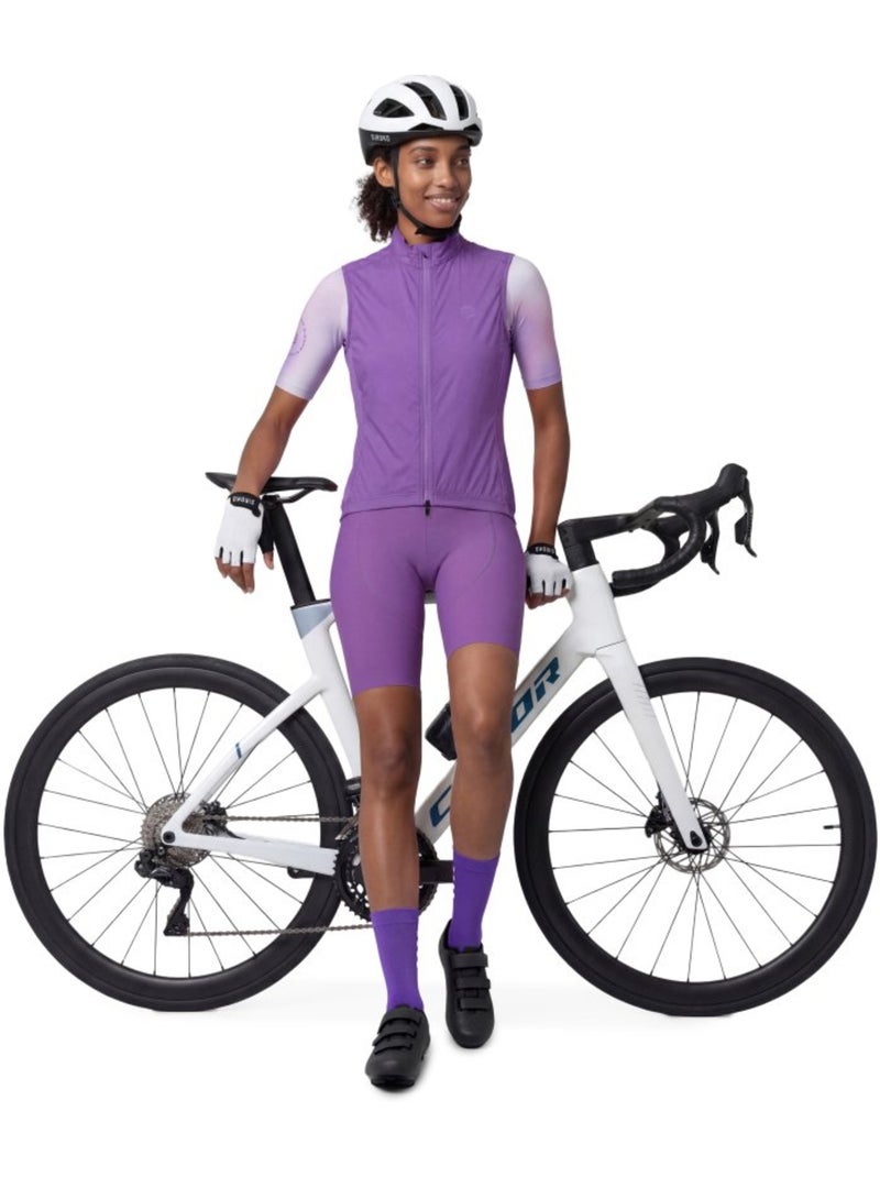 Chaleco cortavientos ultraligero ciclismo mujer mujer v2-w breeze Violeta - Kiabi