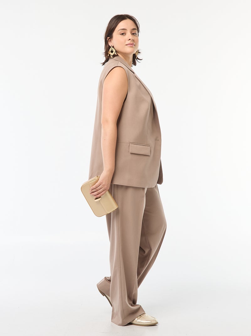 Chaleco corte ancho Beige - Kiabi