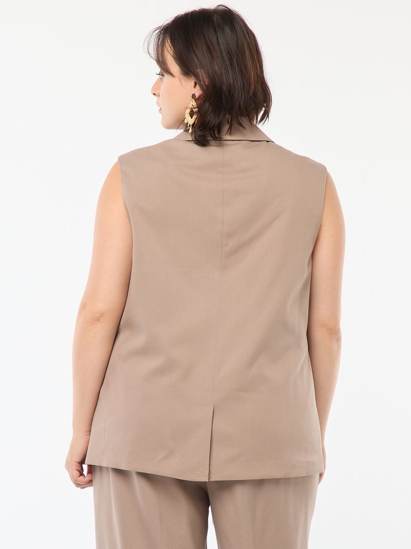 Chaleco corte ancho Beige - Kiabi