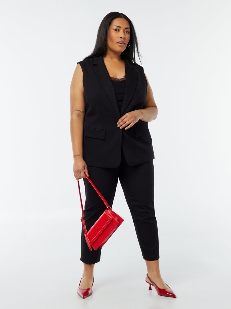 Chaleco corte ancho negro - Kiabi