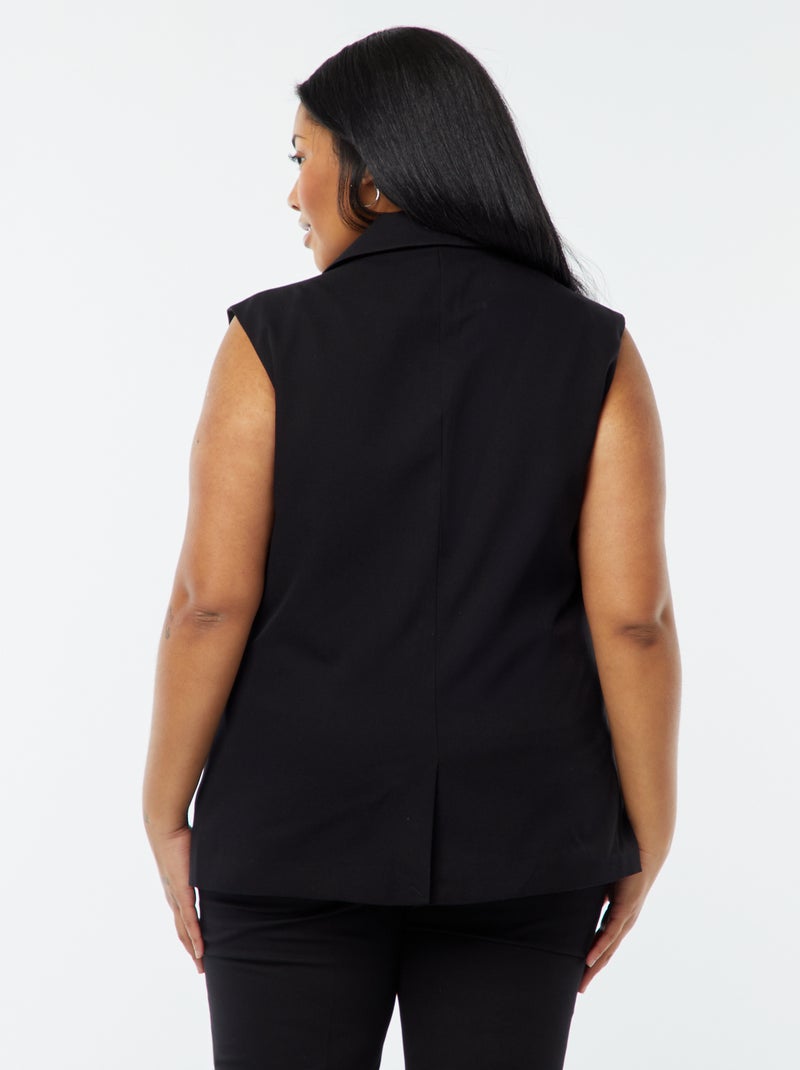 Chaleco corte ancho negro - Kiabi
