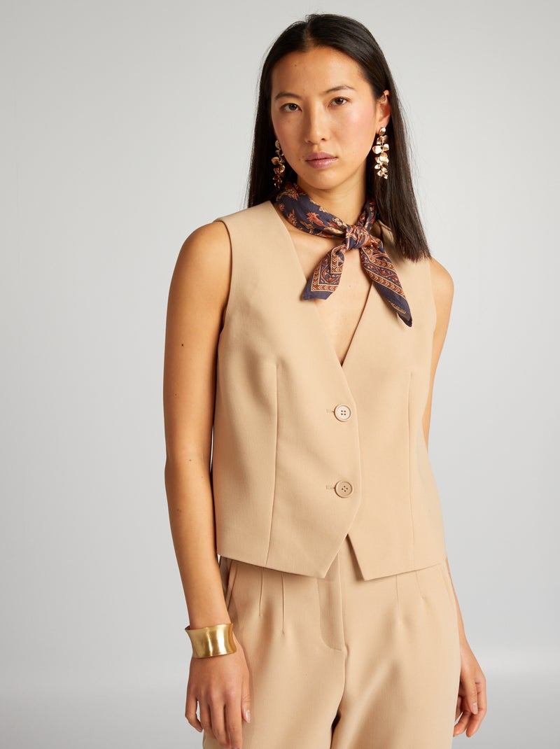 Chaleco corto BEIGE - Kiabi