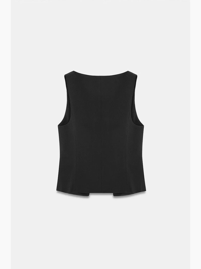 Chaleco crop entallado dilvin Negro - Kiabi