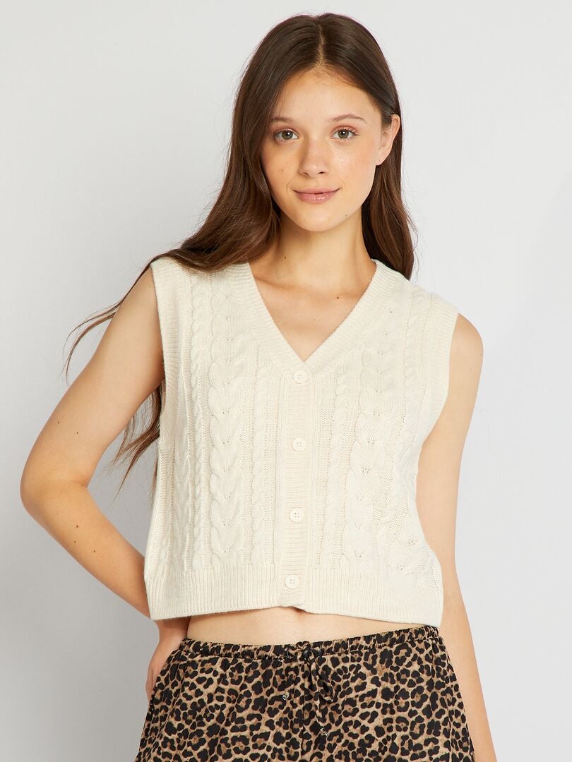 Chaleco Blanco Mujer Chaleco Miss Sixty Cropped De Plumas Para