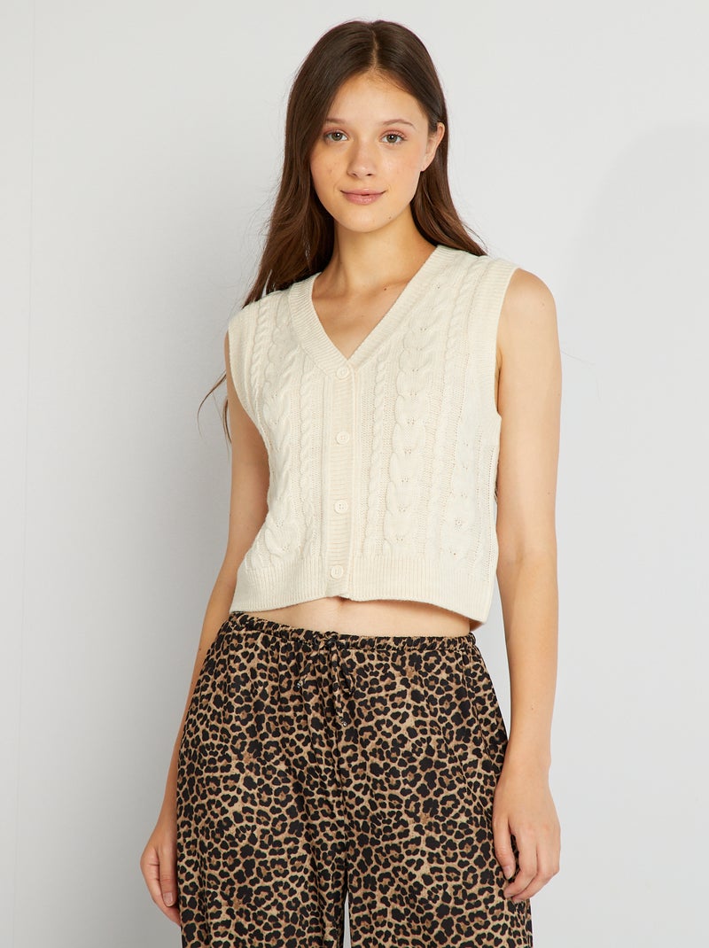 Chaleco cropped BEIGE - Kiabi