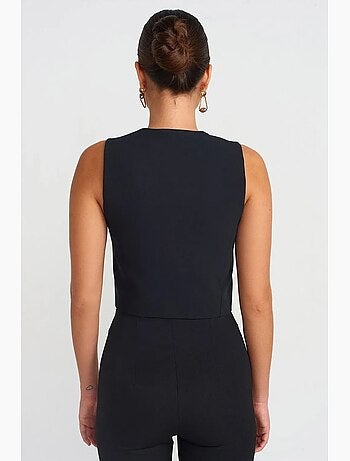 Chaleco cropped de crepé de mujer dilvin