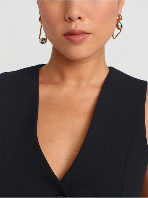 Chaleco cropped de crepé de mujer - Kiabi Chaleco cropped de crepé de mujer - Kiabi