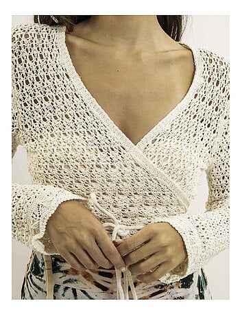 Chaleco cruzado de crochet KASSIE