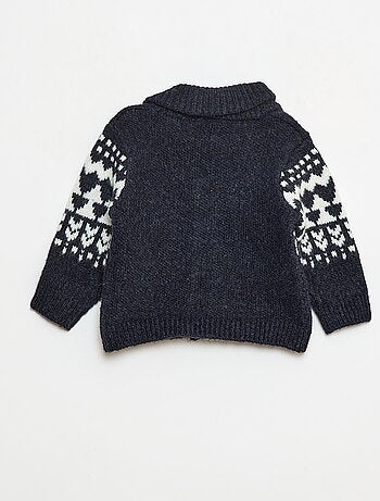 Chaleco cuello chal jacquard