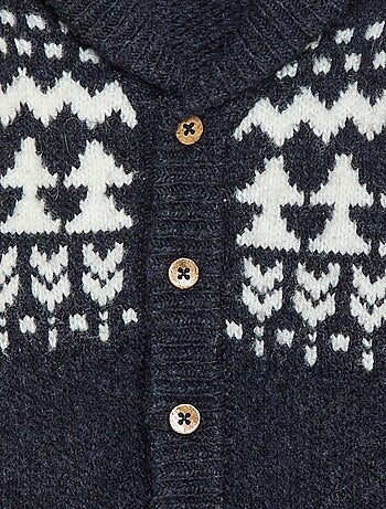 Chaleco cuello chal jacquard