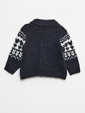 Chaleco cuello chal jacquard
