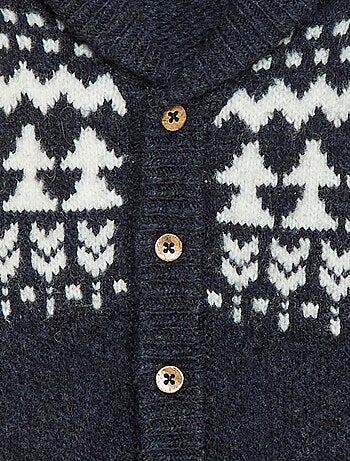 Chaleco cuello chal jacquard