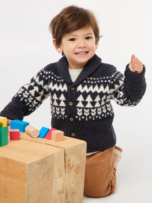 Chaleco cuello chal jacquard - Kiabi